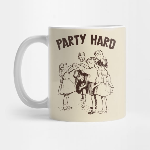 Party Hard - Funny Vintage Illustration Design by DankFutura